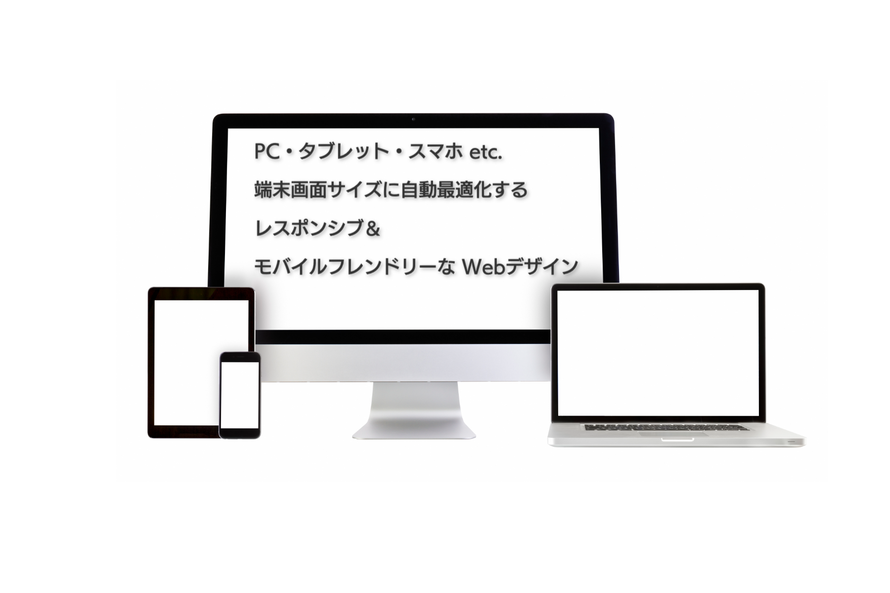 PC・タブレット・スマホ etc.  端末画面サイズに自動最適化するレスポンシブ・モバイルフレンドリーなWebデザイン